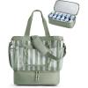 image:imageBAGSMART Beach Bag for Women Mesh Tote Bags with Zipper Sandproof Vacation Essentials with Cooler for Swim Cruise PoolGreen