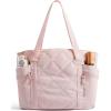 image:imageBAGSMART Crush Tote Bag for Women 20L Puffer Work Tote with Zipper Travel Essentials Quilted Nurse Hospital BagApink