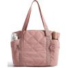 image:imageBAGSMART Crush Tote Bag for Women 20L Puffer Work Tote with Zipper Travel Essentials Quilted Nurse Hospital BagBrier Rose