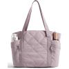 image:imageBAGSMART Crush Tote Bag for Women 20L Puffer Work Tote with Zipper Travel Essentials Quilted Nurse Hospital BagLilac