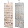 image:imageBAGSMART Hanging Jewelry Organizer Storage Roll with Hanger Metal Hooks DoubleSided Jewelry Holder for Earrings Necklaces Rings on Closet Wall Door 1 piece Medium BlackGrey