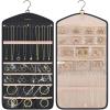 image:imageBAGSMART Hanging Jewelry Organizer with Hanger Metal Hooks DoubleSided Jewelry Holder for Organizing Earrings Necklaces Rings Perfect for in Hanging Closet Wall Door 1 Piece Large BlackB1Black