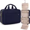 image:imageBAGSMART Toiletry Bag Travel Bag with Hanging Hook Waterresistant Makeup Cosmetic Bag Travel Organizer for Accessories Shampoo Fullsize Container Toiletries Black MediumBlue