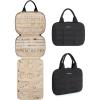 image:imageBAGSMART Travel Jewelry Case Hanging Jewelry Organizer with Zipper Pockets Large Capacity Puffy Jewelry Roll for Earrings Necklaces Rings on Closet Wall Door Portable Travel Essentials PinkBlack