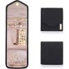image:imageBAGSMART Travel Jewelry Organizer Case Foldable Small Jewelry Roll for Journey Rings Necklaces Earrings BraceletsMiniSoft PinkBlack