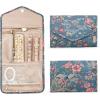 image:imageBAGSMART Travel Jewelry Organizer Case Foldable Small Jewelry Roll for Journey Rings Necklaces Earrings BraceletsMiniSoft PinkFlower Bird