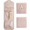 image:imageBAGSMART Travel Jewelry Organizer Case Foldable Small Jewelry Roll for Journey Rings Necklaces Earrings BraceletsMiniSoft PinkPInkA