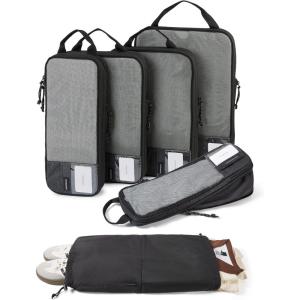 image:imageBAGSMART 6 Set 4 Set2 Set Compression Packing Cubes for Travel Lightweight Luggage Organizer Bags Durable Space Saver Bags Travel EssentialsBlack