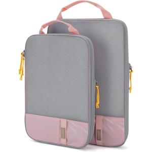 image:imageBAGSMART 6 Set 4 Set2 Set Compression Packing Cubes for Travel Lightweight Luggage Organizer Bags Durable Space Saver Bags Travel EssentialsLight Pink