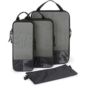 image:imageBAGSMART 6 Set 4 Set2 Set Compression Packing Cubes for Travel Lightweight Luggage Organizer Bags Durable Space Saver Bags Travel EssentialsMidnight Black