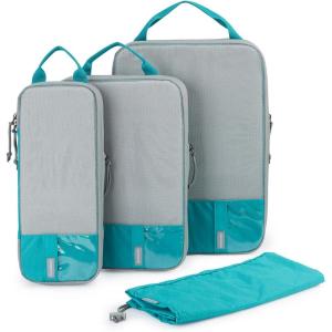 image:imageBAGSMART 6 Set 4 Set2 Set Compression Packing Cubes for Travel Lightweight Luggage Organizer Bags Durable Space Saver Bags Travel EssentialsProcess Cyan