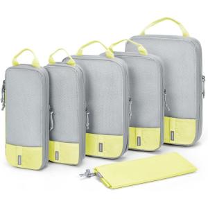 image:imageBAGSMART 6 Set 4 Set2 Set Compression Packing Cubes for Travel Lightweight Luggage Organizer Bags Durable Space Saver Bags Travel EssentialsSunray Yellow