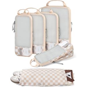 image:imageBAGSMART 6 Set 4 Set2 Set Compression Packing Cubes for Travel Lightweight Luggage Organizer Bags Durable Space Saver Bags Travel EssentialsWeekend Check