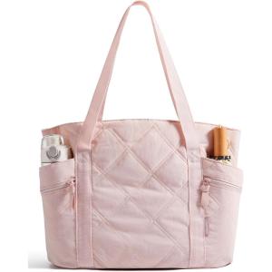 image:imageBAGSMART Crush Tote Bag for Women 20L Puffer Work Tote with Zipper Travel Essentials Quilted Nurse Hospital BagApink