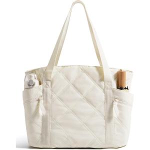 image:imageBAGSMART Crush Tote Bag for Women 20L Puffer Work Tote with Zipper Travel Essentials Quilted Nurse Hospital BagBeige