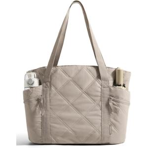 image:imageBAGSMART Crush Tote Bag for Women 20L Puffer Work Tote with Zipper Travel Essentials Quilted Nurse Hospital BagCamel
