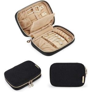 image:imageBAGSMART Jewelry Organizer Case Large Travel Jewelry Storage Bag for Necklace Earrings Rings Bracelet Soft PinkBlack
