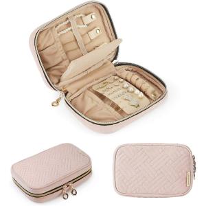 image:imageBAGSMART Jewelry Organizer Case Large Travel Jewelry Storage Bag for Necklace Earrings Rings Bracelet Soft PinkSoft Pink