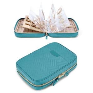 image:imageBAGSMART Large Jewelry Travel Organizer Case for Home Jewelry Organizer Storage Ring Binder Jewelry Bags Clear Jewelry Rolls Zipper Pouch Bag for Necklaces Earrings Rings Bracelets Pink03Teal