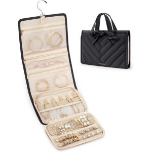 image:imageBAGSMART Travel Jewelry Case Organizer Large Capacity Foldable Jewelry Roll for Journey  Rings Necklaces Earrings Bracelets Fashion BlackBlack