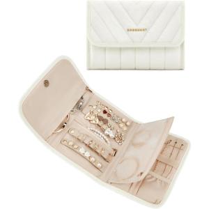 image:imageBAGSMART Travel Jewelry Organizer Case Foldable Jewelry Roll for Necklaces Earrings JourneyRings Bracelets Brooches Portable PinkABeige