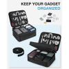 image:imageBAGSMART Cable Organizer Bag Travel Electronics Organizer with Adjustable Divider Tech Bag Carrying Case Storage Bag Sturdy Tool Case with Handle for Cellphone Cord Electronics Accessories BlackBlack