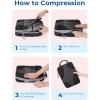 image:imageBAGSMART Compression Packing Cubes for Travel Compressible Luggage Organizer for Cruise Ship Lightweight Travel Essentials 6Pack 1L2M2S1Shoe BagBlack