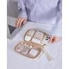 image:imageBAGSMART Cord Organizer Travel Cable Organizer Bag Tech Electronic Organizer Travel Case Travel Essentials for Charger Cable Phone Flash drive Single Layer  BlackSingle Layer Quilted Beige