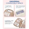 image:imageBAGSMART Cord Organizer Travel Cable Organizer Bag Tech Electronic Organizer Travel Case Travel Essentials for Charger Cable Phone Flash drive Single Layer  BlackSingle Layer Quilted Beige