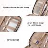 image:imageBAGSMART Large Electronics Organizer Travel Case Travel Essentials Cord Organizer Travel Cable Organizer Bag Travel Accessories for Women PinkBBlack