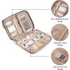 image:imageBAGSMART Large Electronics Organizer Travel Case Travel Essentials Cord Organizer Travel Cable Organizer Bag Travel Accessories for Women PinkBBlack
