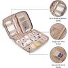 image:imageBAGSMART Large Electronics Organizer Travel Case Travel Essentials Cord Organizer Travel Cable Organizer Bag Travel Accessories for Women PinkGGrey