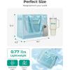 image:imageBAGSMART Mesh Beach Bag with Zipper Pocket Large Beach Tote Bags for Women  for 40 oz Bottle Removable Ribbon Bow Sandproof amp Washable Cruise Essentials for Swim Pool Gym Vacation Travel BagForest Green