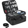 image:imageBAGSMART Cable Organizer Bag Travel Electronics Organizer with Adjustable Divider Tech Bag Carrying Case Storage Bag Sturdy Tool Case with Handle for Cellphone Cord Electronics Accessories BlackBlack