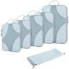 image:imageBAGSMART Compression Packing Cubes for Travel Compressible Luggage Organizer for Cruise Ship Lightweight Travel Essentials 6Pack 1L2M2S1Shoe Bag01Light Blue