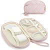 image:imageBAGSMART Electronics Organizer Travel Case Cord Organizer for Women Travel Cable Bag BlackSingle Layer Pink