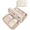image:imageBAGSMART Electronics Organizer Travel Case Cord Storage for Chargers Cables Phones Compact Tech Accessories Pouch BeigeBeige