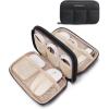 image:imageBAGSMART Electronics Organizer Travel Case Cord Storage for Chargers Cables Phones Compact Tech Accessories Pouch BeigeBlack