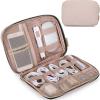 image:imageBAGSMART Large Electronics Organizer Travel Case Travel Essentials Cord Organizer Travel Cable Organizer Bag Travel Accessories for Women PinkAPink