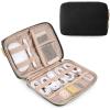 image:imageBAGSMART Large Electronics Organizer Travel Case Travel Essentials Cord Organizer Travel Cable Organizer Bag Travel Accessories for Women PinkBBlack