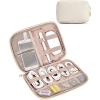 image:imageBAGSMART Large Electronics Organizer Travel Case Travel Essentials Cord Organizer Travel Cable Organizer Bag Travel Accessories for Women PinkCBeige