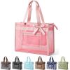 image:imageBAGSMART Mesh Beach Bag with Zipper Pocket Large Beach Tote Bags for Women  for 40 oz Bottle Removable Ribbon Bow Sandproof amp Washable Cruise Essentials for Swim Pool Gym Vacation Travel BagBaby Pink