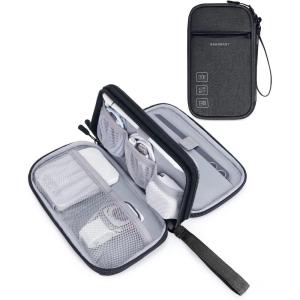 image:imageBAGSMART Cord Organizer Travel Cable Organizer Bag Tech Electronic Organizer Travel Case Travel Essentials for Charger Cable Phone Flash drive Single Layer  BlackDouble Layer Black