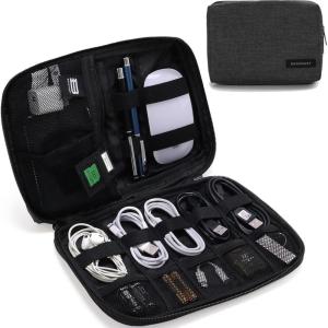 image:imageBAGSMART Electronics Organizer Travel Case Cable Charger Cord Tech Organizer Pouch for Phone Charger Accessories BlackBlack