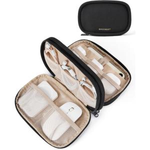 image:imageBAGSMART Electronics Organizer Travel Case Cord Organizer for Women Travel Cable Bag BlackADouble Layer Black