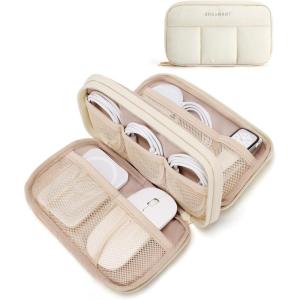 image:imageBAGSMART Electronics Organizer Travel Case Cord Storage for Chargers Cables Phones Compact Tech Accessories Pouch BeigeBeige