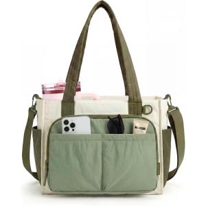 image:imageBAGSMART Tote Bag for Women Work Puffy Travel Tote Handbag Gift for Teacher amp Nurse  Medium13 laptop w 30oz cup holder Large156 laptop w 40oz cup holder For campus work mothers day giftsDforest Green