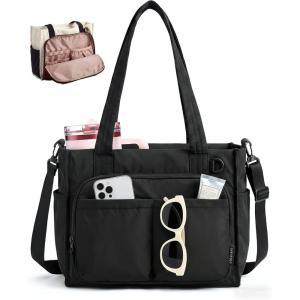 image:imageBAGSMART Tote Bag for Women Work Puffy Travel Tote Handbag Gift for Teacher amp Nurse  Medium13 laptop w 30oz cup holder Large156 laptop w 40oz cup holder For campus work mothers day giftsAjet Black