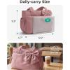 image:imageBAGAMSRT Crush Bow Tote Bag for Women Large Work Tote with 40oz Tumbler Puffer Travel Tote Bag for Work Yoga Gym  For Mom Diaper Large Capacity Everyday Bag Mothers day giftsPower Black