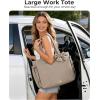 image:imageBAGAMSRT Crush Bow Tote Bag for Women Large Work Tote with 40oz Tumbler Puffer Travel Tote Bag for Work Yoga Gym  For Mom Diaper Large Capacity Everyday Bag Mothers day giftsLatte Brown